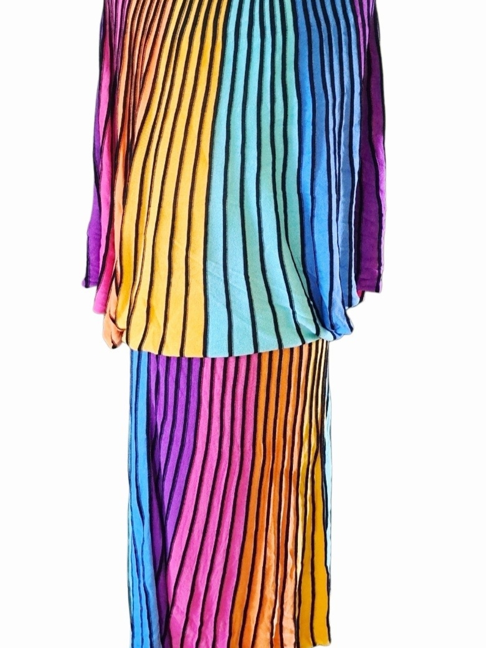 NEW YORK & COMPANY RAINBOW SWEATER & SKIRT SET SZ XL - Picture 9 of 11
